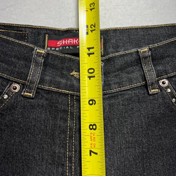 Shakers Women's Embellished Straight Stretch Black Denim Jeans Sz 29x33 Mid Rise - Picture 10 of 12